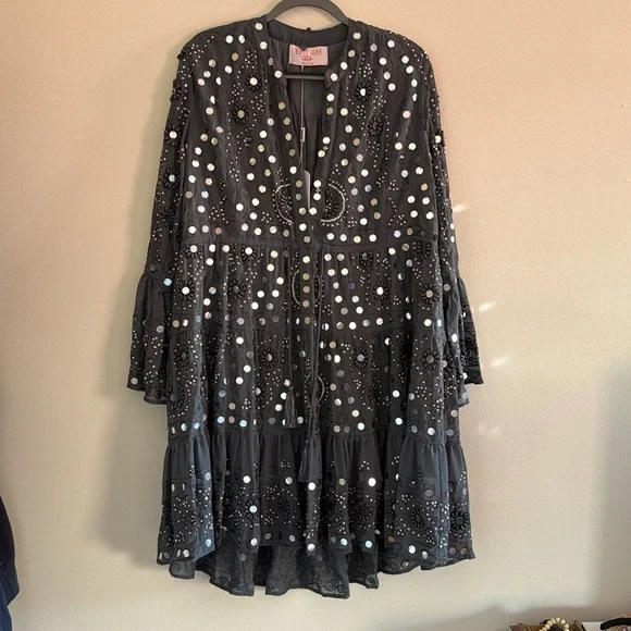 Vipul Shah Beaded Short Grey Dress - Picture 1 of 3